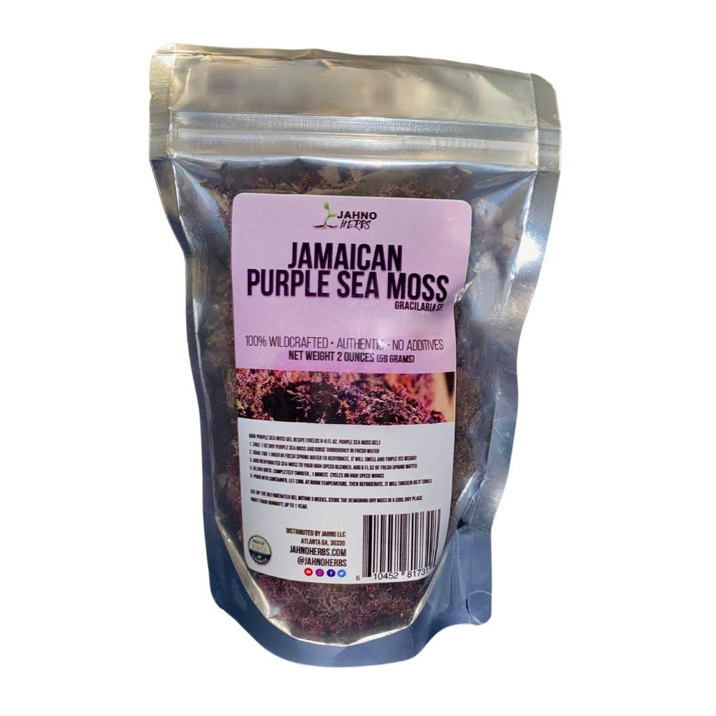 Jamaican Purple Sea Moss (Raw, Wildcrafted) - Jahno Herbs